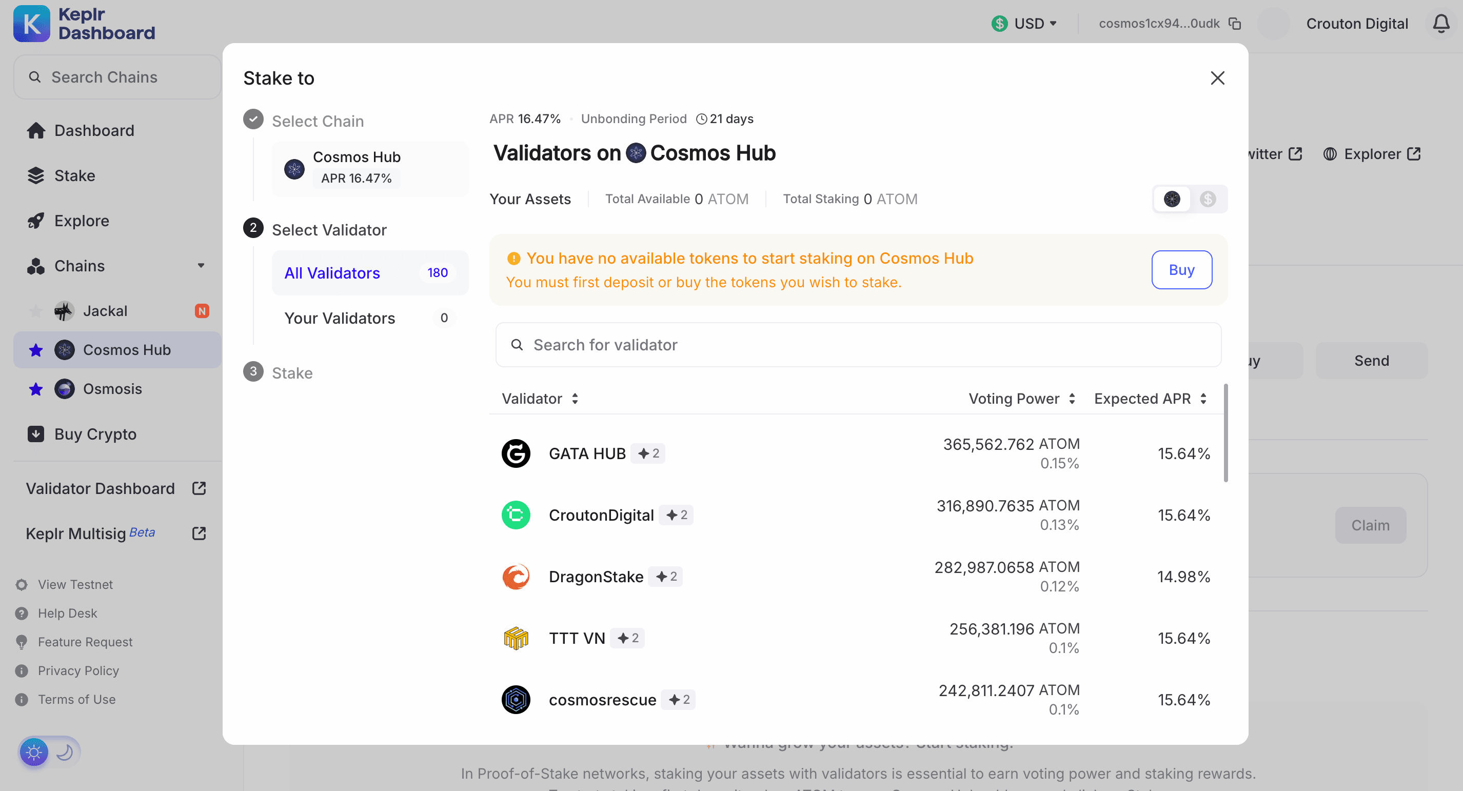 Crouton Digital Validator Information