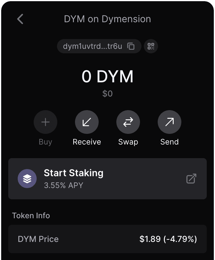 Keplr Wallet Staking Section