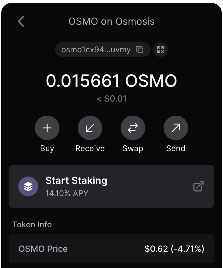 Keplr Wallet Staking Section